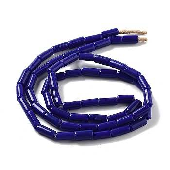 Handmade Nepalese Lampwork Beads, Column, Midnight Blue, 10.5~11.5x4~6mm, Hole: 1.6mm, about 61pcs/strand, 26.18''(66.5cm)