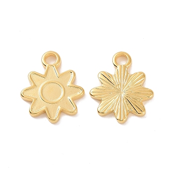 Ion Plating(IP) 304 Stainless Steel Enamel Settings, Flower Charms, Golden, 16x13x1.5mm, Hole: 2mm