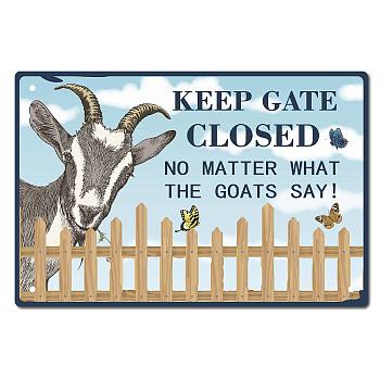 Rectangle with Word Vintage Metal Iron Sign Poster, for Home Wall Decoration, 200x300x2.2mm