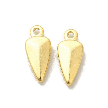 Brass Charms, Cadmium Free & Lead Free, Teardrop Charm, Real 24K Gold Plated, 10.5x4.5x2mm, Hole: 1mm
