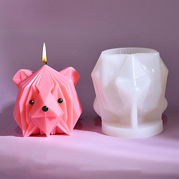 Origami Style DIY Silicone Candle Molds, for Scented Candle Making, Bear, 8.4x8.4x8.7cm