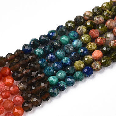 un mélange naturel de perles de pierres précieuses brins(G-D080-A01-03-25)-4