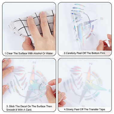8 シート 4 色 ペットコンパス 粘着式車用ステッカー(STIC-GA0001-16)-3