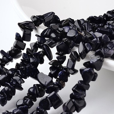 8mm Nuggets Blue Goldstone Beads