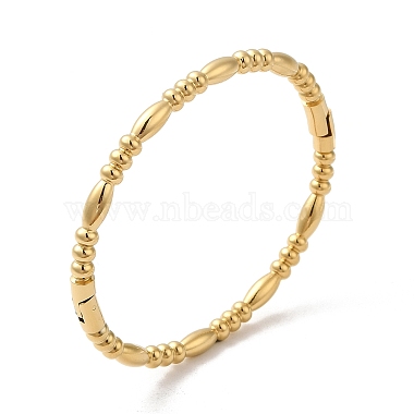 placage ionique (ip) 304 bracelet ovale en acier inoxydable(AJEW-Z012-01G)-2