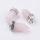 Naturelle quartz rose a pendentifs(G-E442-03S)-1