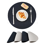 6Pcs 2 Colors Imitation Leather Heat Insulation Coasters, Restaurant Western Placemat, Flat Round, Mixed Color, 380x2mm, 3pcs/color(AJEW-FH0009-09)