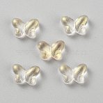 Transparent Glass Beads, Butterfly, Gold, 10x14.5x5.5mm, Hole: 1mm(GLAA-WH0058-006C)