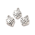 Tibetan Style Alloy Pendants, Strawberry Charm, Antique Silver, 15x11x3mm, Hole: 1.3mm, about 416pcs/500g(TIBE-B001-45AS)