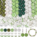 Saint Patrick's Day DIY Beads Bracelets Making Kits, Include Polymer Clay Rhinestone Beads, Iron & Brass Rhinestone Spacer Beads, Elastic Crystal Thread, Mixed Color, 7~10mm, Hole: 1.5~2mm(DIY-PA0001-81)