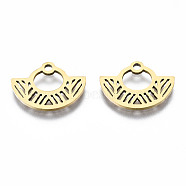 201 Stainless Steel Charms, Laser Cut, Canoe, Golden, 11x15x1mm, Hole: 1.4mm(STAS-Q240-040G)