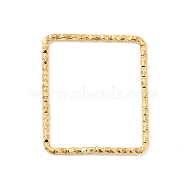304 Stainless Steel Linking Rings, Textured, Rectangle, Real 18K Gold Plated, 22.5x18.5x1mm, Inner Diameter: 20x16.5mm(STAS-Z041-03A-G)