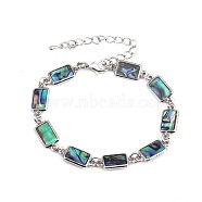 Rectangle Natural Abalone Shell/Paua Shell Link Bracelets for Women(FS5984-16)