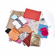 Cotton & Silk Packing Pouches, Drawstring Bags, Mixed Color, 9.2~23.2x7~16.8x0.1~0.4cm(ABAG-XCP0001-02)