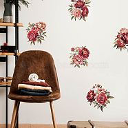 Translucent PVC Self Adhesive Wall Stickers, Waterproof Building Decals for Home Living Room Bedroom Wall Decoration, June Rose, 900x300mm, 2 sheets/set(STIC-WH0015-159)