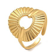 304 Stainless Steel Finger Ring, Cuff Ring, Real 18K Gold Plated, Inner Diameter: 17mm(RJEW-L125-01G-02)