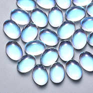 Glass Cabochons, AB Color Plated, Oval, Clear AB, 18x13x7mm(GLAA-S190-011A-B01)