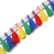 Colorful Polyester Tassel Fringe Trimming, Clothes Decoration, Costume Accessories, White, 7/8 inch(22mm), about 50 yards(45.72m)/card(OCOR-TAC0021-01B)