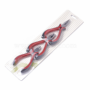45# Carbon Steel Jewelry Plier Sets, including Wire Cutter Plier, Mini Wire Cutter Plier and Side Cutting Plier, Red, 32.5x8.5x2cm, 3pcs/set(PT-T001-07)