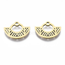 201 Stainless Steel Charms, Laser Cut, Canoe, Golden, 11x15x1mm, Hole: 1.4mm(STAS-Q240-040G)