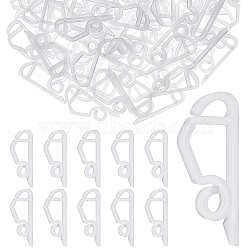 Gorgecraft 100Pcs Plastic Hanger Hooks, Lamp Holder, D-shaped, White, 50x21x4mm, 100pcs/box(FIND-GF0002-06)