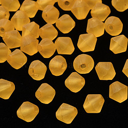 Frosted Acrylic Beads, Faceted, Cone, Gold, 6x5.5mm, Hole: 1.5mm, about 6770pcs/500g(MACR-S373-61K-10)