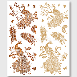 PET Hollow Out Drawing Painting Stencils, for DIY Scrapbook, Photo Album, Peacock Pattern, 400x1000mm(DIY-WH0406-0005)