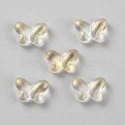 Transparent Glass Beads, Butterfly, Gold, 10x14.5x5.5mm, Hole: 1mm(GLAA-WH0058-006C)