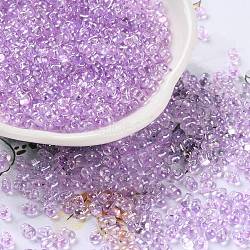 Glass Seed Beads, Transparent Colours Luster, Peanut, Lilac, 4~4.5x2~2.5x2~2.5mm, Hole: 0.8~0.9mm, about 10000pcs/pound(SEED-L011-05B-01)