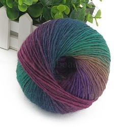 Gradient Color Wool Thread, Section Dyed Icelandic Wool Thread, Soft and Warm, for Hand-woven Shawl Scarf Hat, Colorful, 2mm(YCOR-PW0001-007A-05)