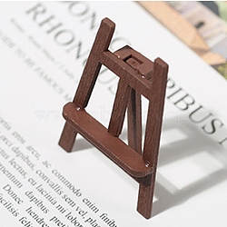 Plastic Easel Miniature Ornaments, Micro Landscape Home Dollhouse Accessories, Pretending Prop Decoration, Coconut Brown, 60x40mm(PW-WG68065-02)