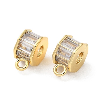 Brass Cubic Zirconia Tube Bails, Loop Bails, Column, Real 18K Gold Plated, 9x7x5mm, Hole: 1.5mm, Inner Diameter: 3mm