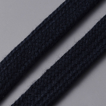 Flat Polycotton Hollow Cord, Shoeslace Making, Clothes Accessories, Prussian Blue, 3/8 inch(10mm), about 27.34 Yards(25m)/Bundle