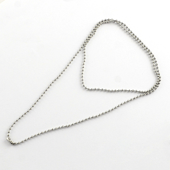 304 Stainless Steel Ball Chain Necklace Making, Stainless Steel Color, 27.5 inch(69.9cm)x2.4mm