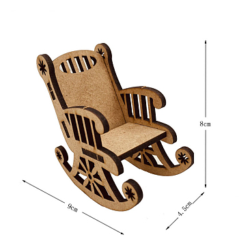Unfinished Wooden Chair, for DIY Hand Painting Crafts, Christmas Tabletop Ornament, Tan, 9x4.5x8cm