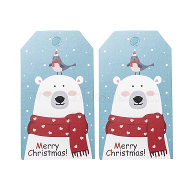 Rectangle Christmas Theme Kraft Paper Cord Display Cards(CDIS-K003-02G)-3