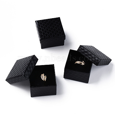 Black Square Paper Ring Box