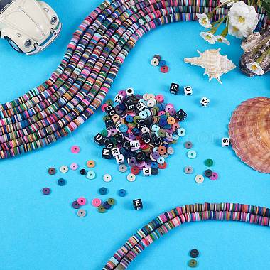 10 Strands Eco-Friendly Handmade Polymer Clay Beads Strands(CLAY-SZ0001-62B)-5