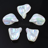 Rainbow Iridescent Plating Acrylic Beads, Glitter Beads, Nuggets, White, 23.5x19.5x18.5mm, Hole: 1.5~1.6mm(PACR-S221-002)