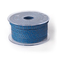Braided Cowhide Cord, Leather Jewelry Cord, Jewelry DIY Making Material, Blue, 6mm, about 16.4 yards(15m)/roll(WL-I004-6mm-16)