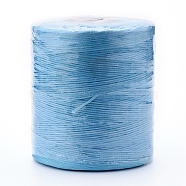 Waxed Polyester Cord for Jewelry Making, Flat, Light Sky Blue, 0.7mm, about 743.65 yards(680m)/roll(YC-F002-270)