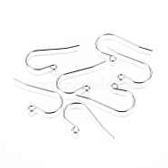 304 Stainless Steel Earring Hooks, with Horizontal Loop, Stainless Steel Color, 27.5x16.5x0.8mm, Hole: 1.8mm, 21 Gauge, Pin: 0.7mm(STAS-F227-29-P)