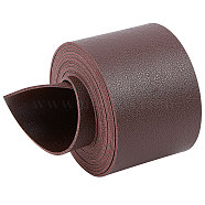 2M Flat Double Face Lychee Pattern Imitation Leather Band, Coconut Brown, 50x1.8mm, about 2.19 Yards(2m)/Roll(LC-WH0010-01C-02)