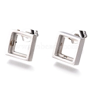304 Stainless Steel Stud Earring Settings, Rhombus, Stainless Steel Color, 12.2x12.2mm, Pin: 0.6mm, Side Length: 8.8mm(STAS-P001-03P)