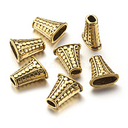 Tibetan Style Bead Cones, Antique Golden, Lead Free, Cadmium Free and Nickel Free, Trapezoid, Size: about 17mm wide, 18mm long, 9mm thick, hole: 4mm(X-GLF1281Y-NF)