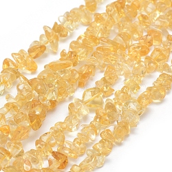 Natural Citrine Beads Strands, Grade A, Chip, 5~8mm, Hole: 0.8mm, about 16 inch(40.6cm)(G-P332-51)