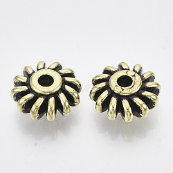 CCB Plastic Beads, Flower, Antique Golden, 18x17x8mm, Hole: 3.5mm, about 488pcs/500g(CCB-T008-22AG)