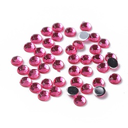 Imitation Taiwan Acrylic Rhinestone Cabochons, Faceted, Half Round, Camellia, 3x1mm, about 10000pcs/bag(GACR-A002-3mm-02)