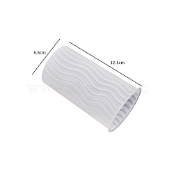 Pillar DIY Silicone Candle Molds, for Scented Candle Making, Stripe, 6.8x12.1cm(PW-WG95370-07)