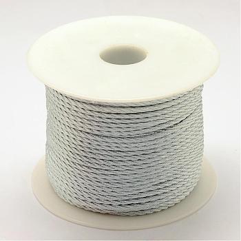 Braided Nylon Thread, Light Grey, 2mm, about 54.68 yards(50m)/roll